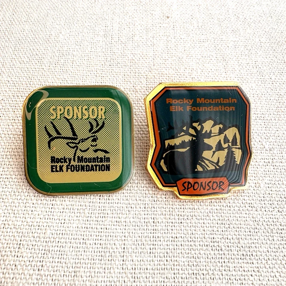 Lot of 2 Rocky Mountain Elk‎ Foundation Sponsor Lapel Pins 1